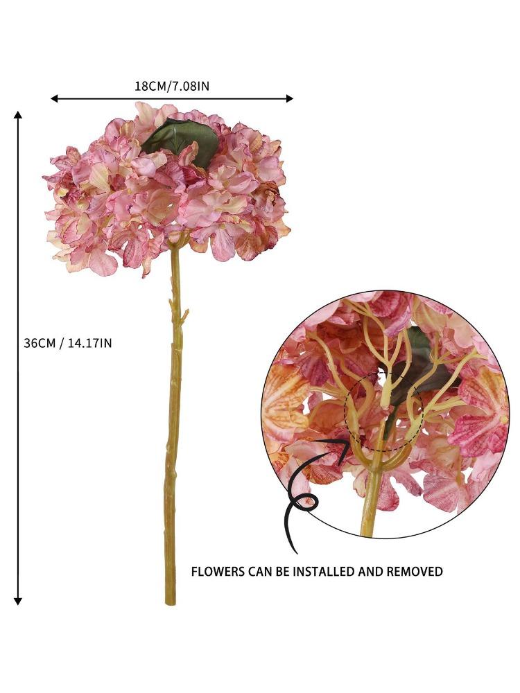 4 Pcs Large Vintage Dried Hydrangea Silk Artificial Flowers Fake Flowers Wedding Decorations for Ceremony Centerpieces Flower Craft Floral Arrangement