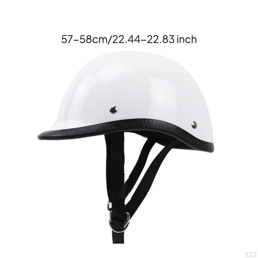 DOT Approved Half Helmet | Matte Black, Open Face, for street cruising S Black