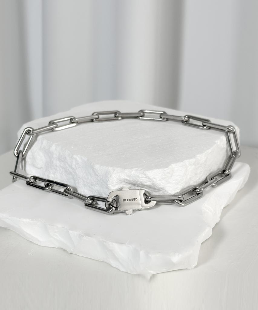 Blessed Bullet Ss-Cylinder Round Chain Reversible Buckle Necklace
