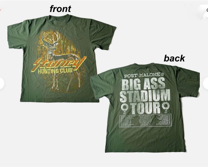 

НОВЫЙ!!! Post Malone Большой стадионный тур 2025 Клуб охотников Переиздание футболки M