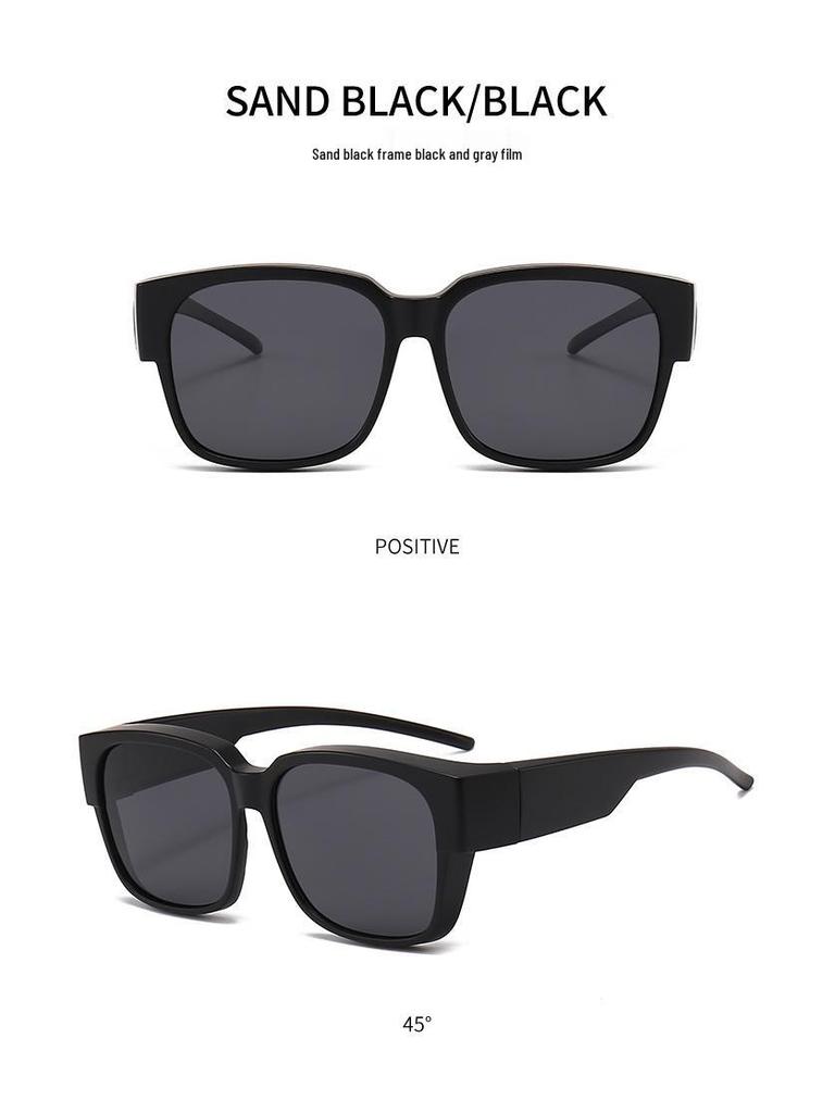 Luxury TR90 Square Frame Polarized Sunglasses - Unisex One-Piece, Dual-Use