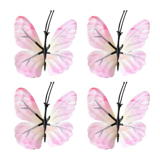4 Pcs 3D Butterfly Wall Stickers Colorful Butterflies Wall Decal Removable Wall Art Murals for DIY Crafts Home Office Party Bedroom Decoration