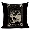 Black Tarot Throw Pillow Cover Mexico Skull Decorative Pillow Covers Horror Ghost Pillow Cases Home Decor Cover for Pillow Cojin