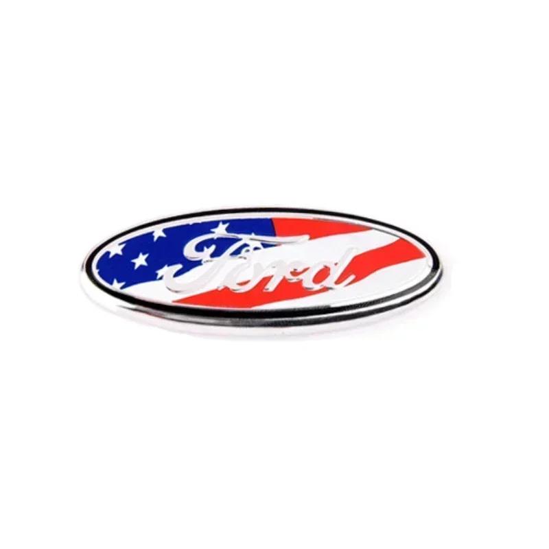 Sticker For Ford MK4 Taurus Escape Ecosport Edge Focus Ranger Mondeo Fiesta Kuga Fusion 58x22mm Alloy Car Steering Wheel Emblem