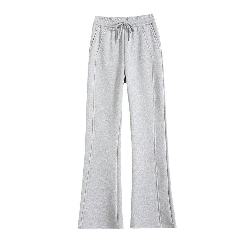 Women's High-Waisted Micro-Flare Sweatpants - Autumn/Winter Casual Draped Style