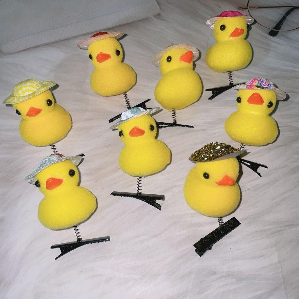 10pcs Little Yellow Duck Spring Hair Clip Cartoon Headwear Hair Styling Tool Hairpin  Hair Accessory