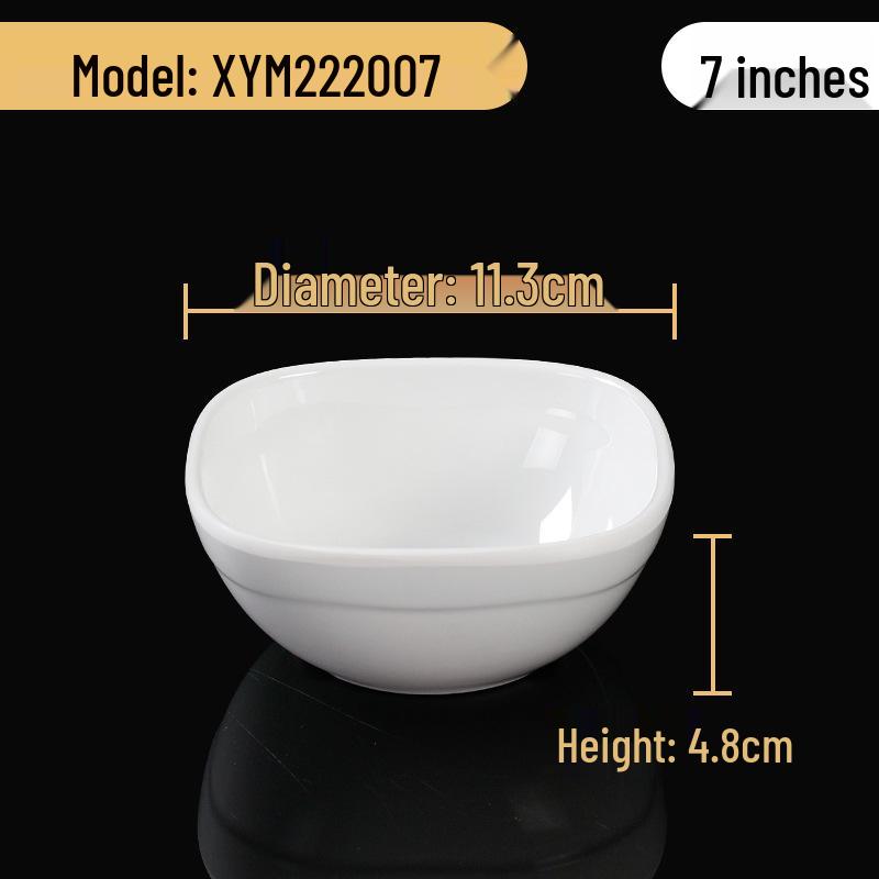 Melaminová sada čtvercových misek: Ideální pro Hot Pot, Omáčky, Rýži, Kaši a Polévku - Pro Komerční a Restauranční Použití.