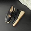 Korean Style 8CM Height Boost Ballet Espadrilles with Thick Sole & Cross Strap Wedge Heel - 2025 Edition