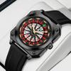 Comes and Goes, God of Wealth Watch Trendy Men's Watch Creative Belt Luminous Waterproof Quartz Watch