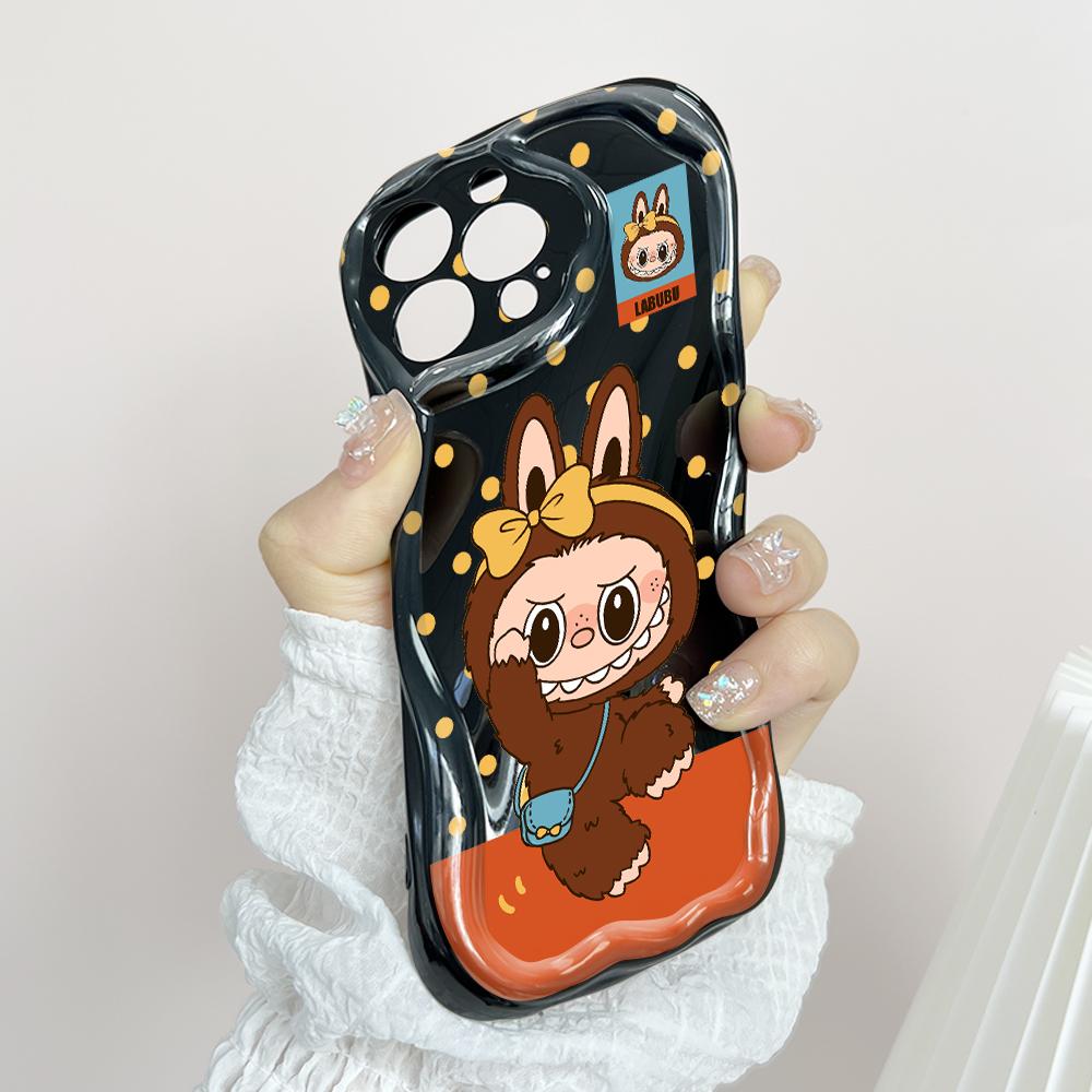 Niedliches Cartoon-Muster Creme Textur Gehäuse Wellenförmiger Rand Weiche Silikonhülle Telefonhülle für OPPO Reno Realme