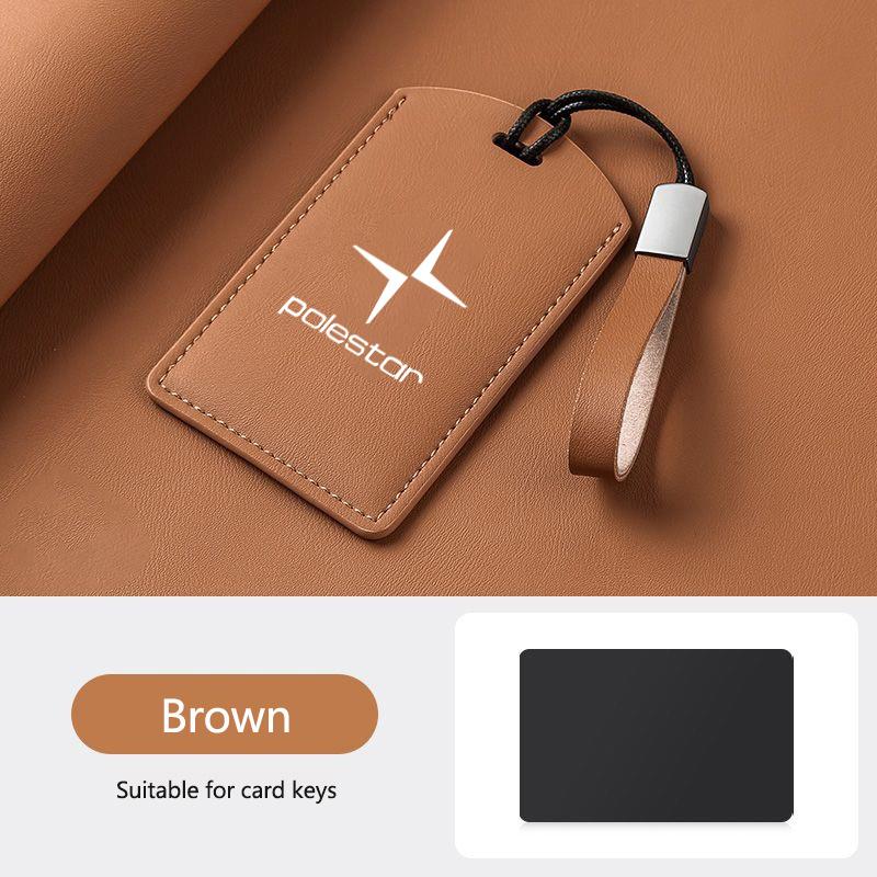 Leder Auto Smart NFC Karten Schlüssel Etui Abdeckung Schlüssel Tasche Schale Halter Für Volvo Polestar 3 Polestar 4 2023 2024 Schlüssel Schutz Zubehör