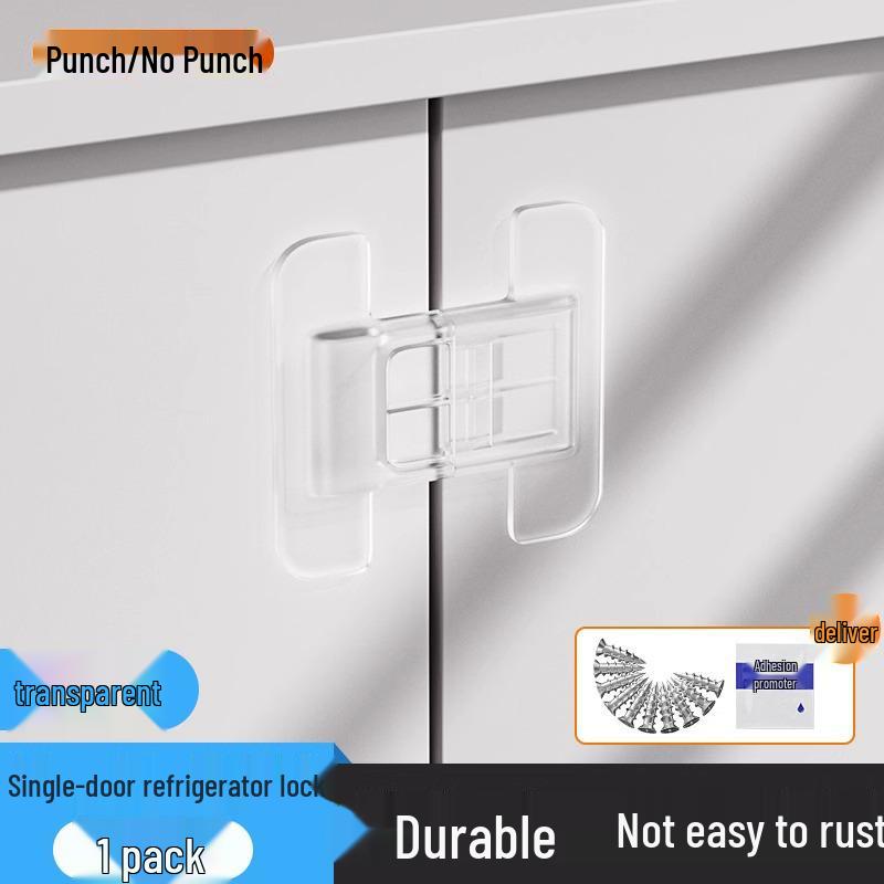 Punch-Free Anti-Theft Refrigerator & Cabinet Lock with Combination for Child Safety