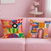 Geometric Patterns Cushion Cover Soft Short Plush Double-Sided Printing Home Decor Machine Washable Pillow Case Gift