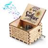 Wooden Hand Cranked Music Box Retro Light Luxury Exquisite Carving Wooden Music Box Exquisite Birthday Gift