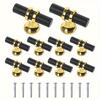 Lot de 10 boutons noirs modernes avec poignées de tiroir dorées – Poignées d'armoire en métal poli pour la maison et le bureau