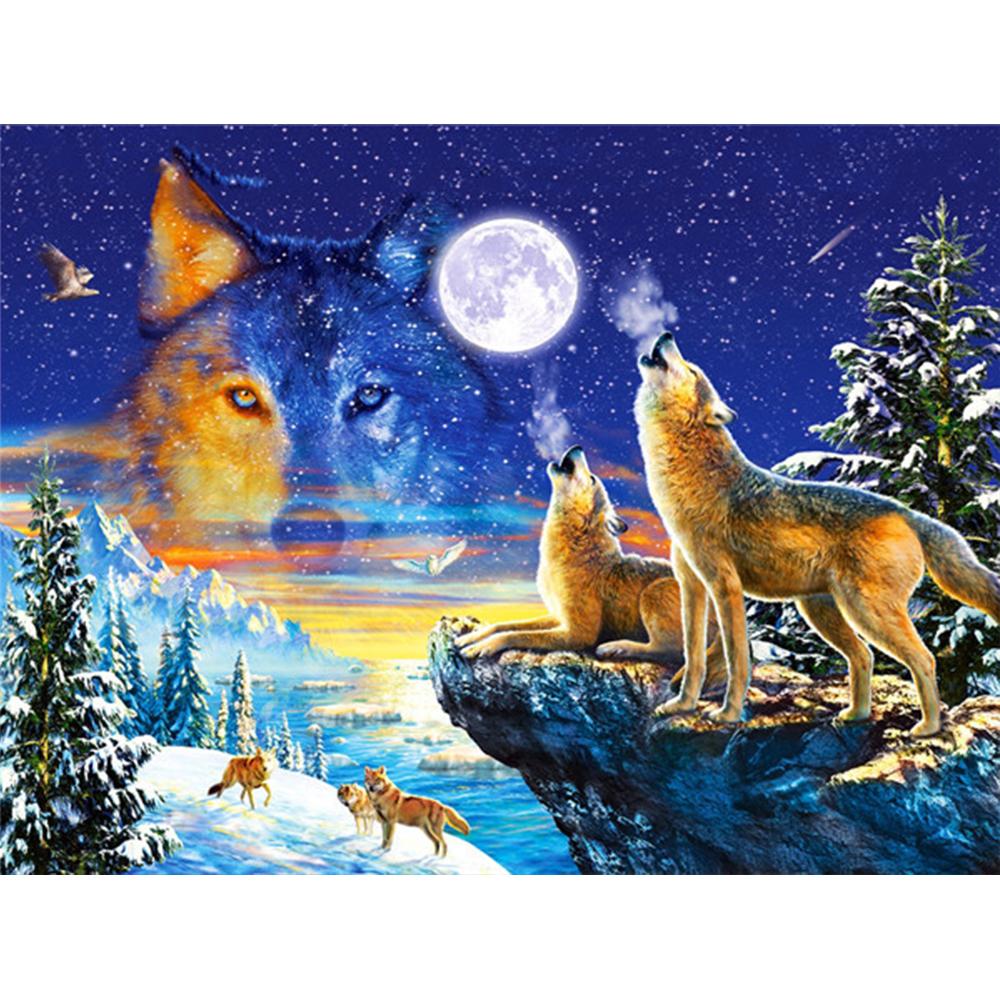 5D fai da te pittura diamante lupo diamante ricamo animale diamante mosaico pieno quadrato trapano punto croce decorazione per la casa