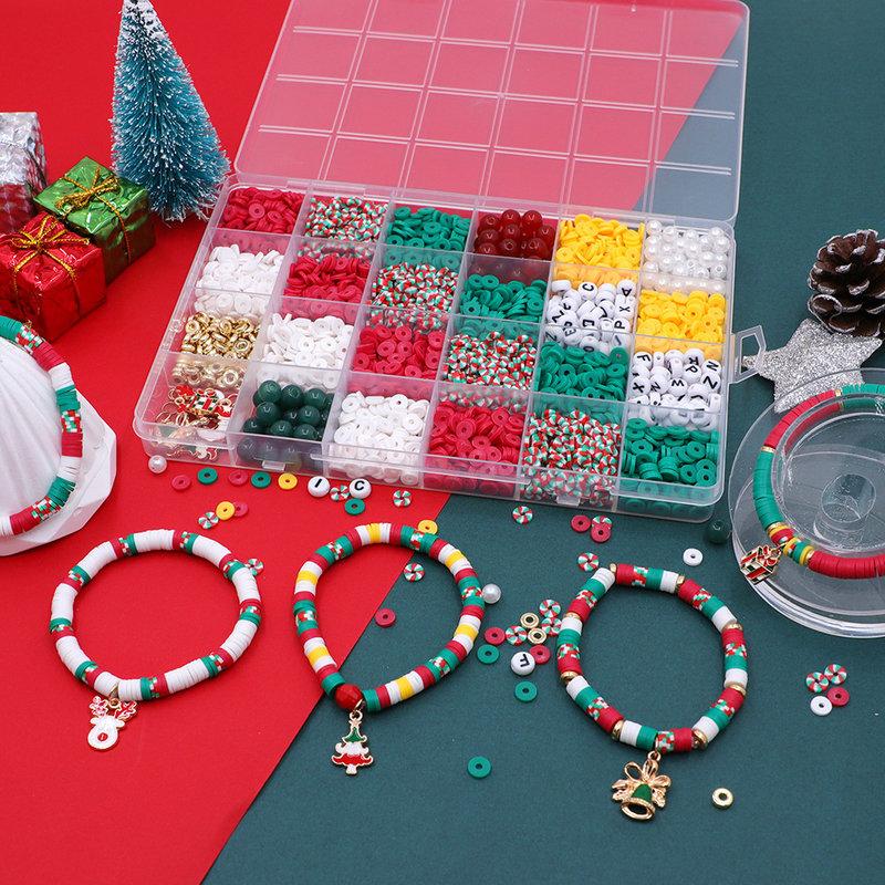 Christmas Bracelet Making Kit Friendship Beads Clay Beads Jewelry&Bracelet Making Kit Charm Bracelet Maker Set Christmas Gift