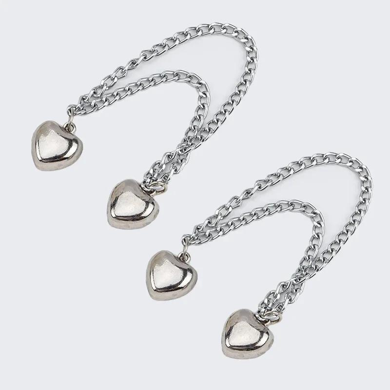 Multi-Function Magnetic Clothing Clip with Chain Metal Buttons Clip Clothes Scarf Trouser Legs Cuff Fixing Magnet Buckles