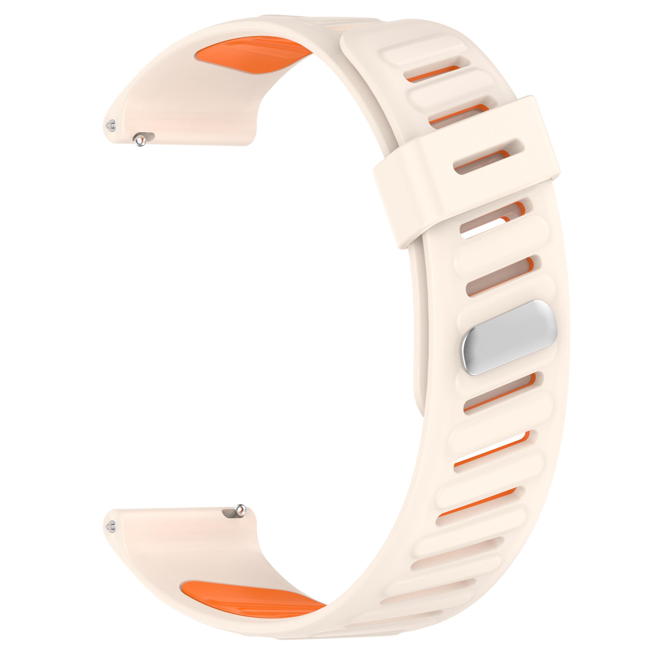 

22mm Silicone Strap for Huawei Watch GT 5 46mm/Samsung Galaxy Watch3 45mm Dual Color Watch Band Tilted Hole Design Starlight/Orange
