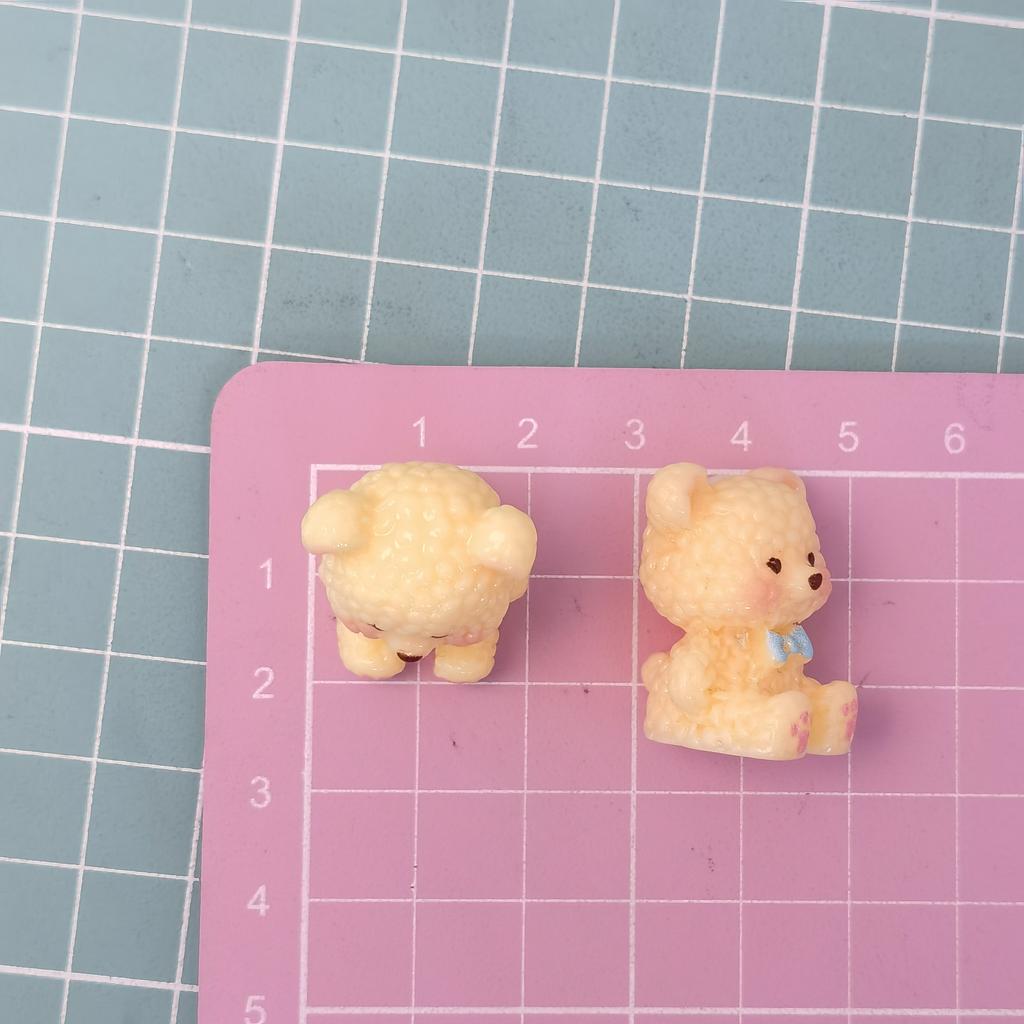 Miniature Animal Figurines Bow Bear Small House Micro Fairy Garden Miniatura Terrarium Crafts DIY Accessories Home Decor