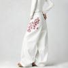 Vintage Americana Embroidered Wide-Leg Denim Jeans Women High-Waisted Relaxed Fit Y2K Streetwear Straight Drag Pants