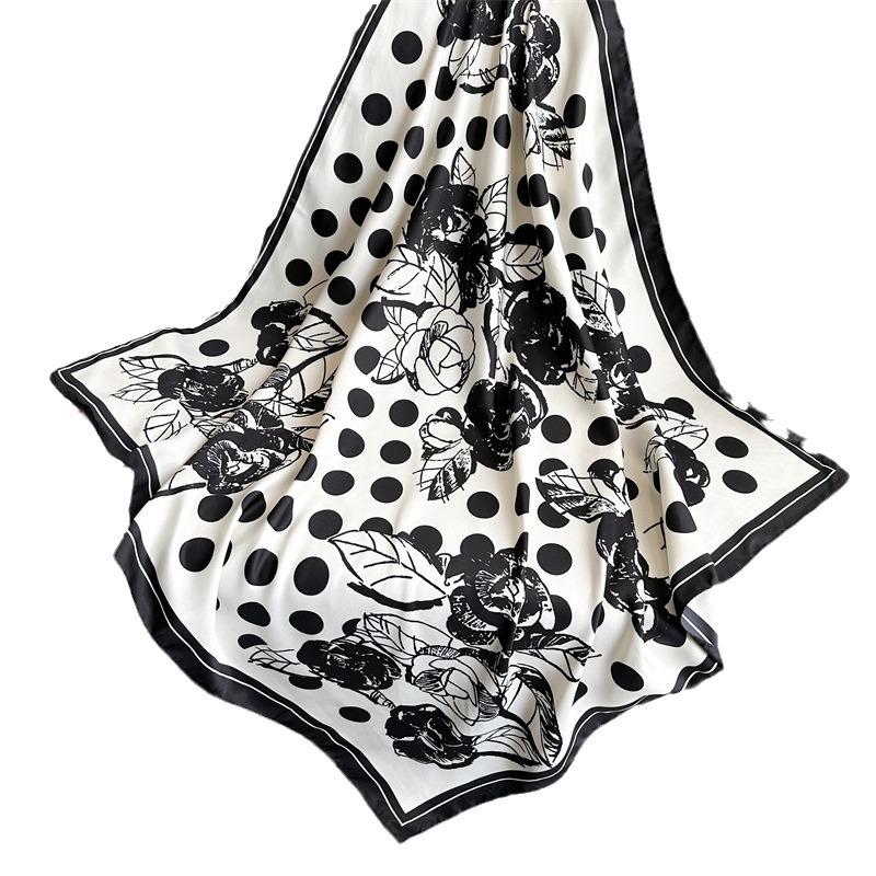 90 * 90cm New Twill Mătase Protecție solară simplă Căldușă Esarfă pătrată mare Şal Batic pentru femei