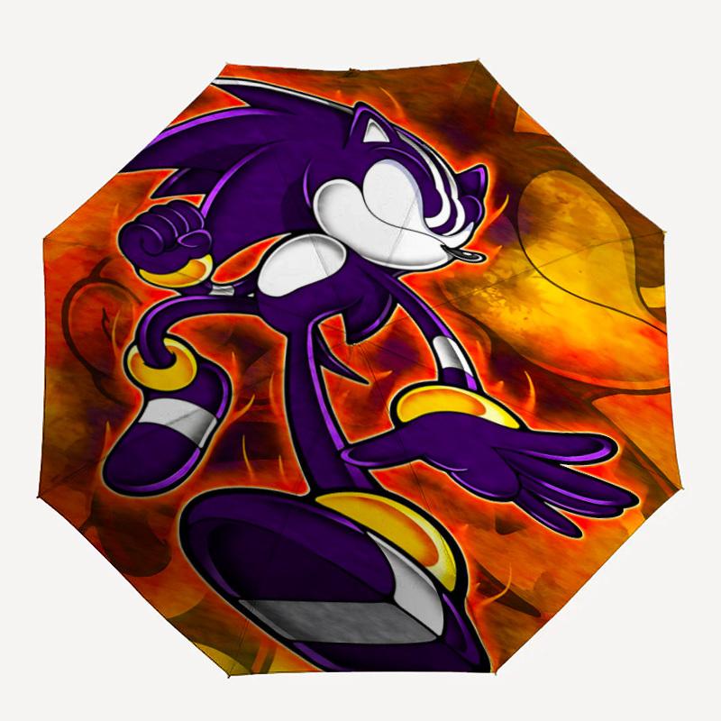 

1pc Sonic the Hedgehog, Shadow Automatic Folding Umbrella, 8 Ribs for All-Season Use, Portable for Travel & Outdoor Activities 011