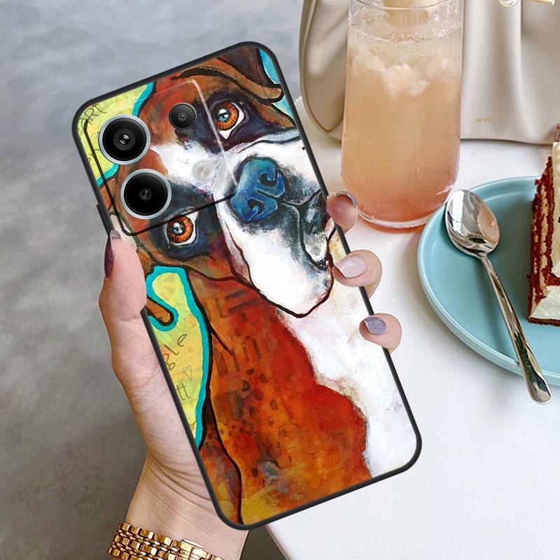 Boxer Dog Case For Xiaomi Redmi Note 13 8 9 10 11 12 Pro 12S 11S 10S 9S Redmi 13C 9C 10C 12C Cover