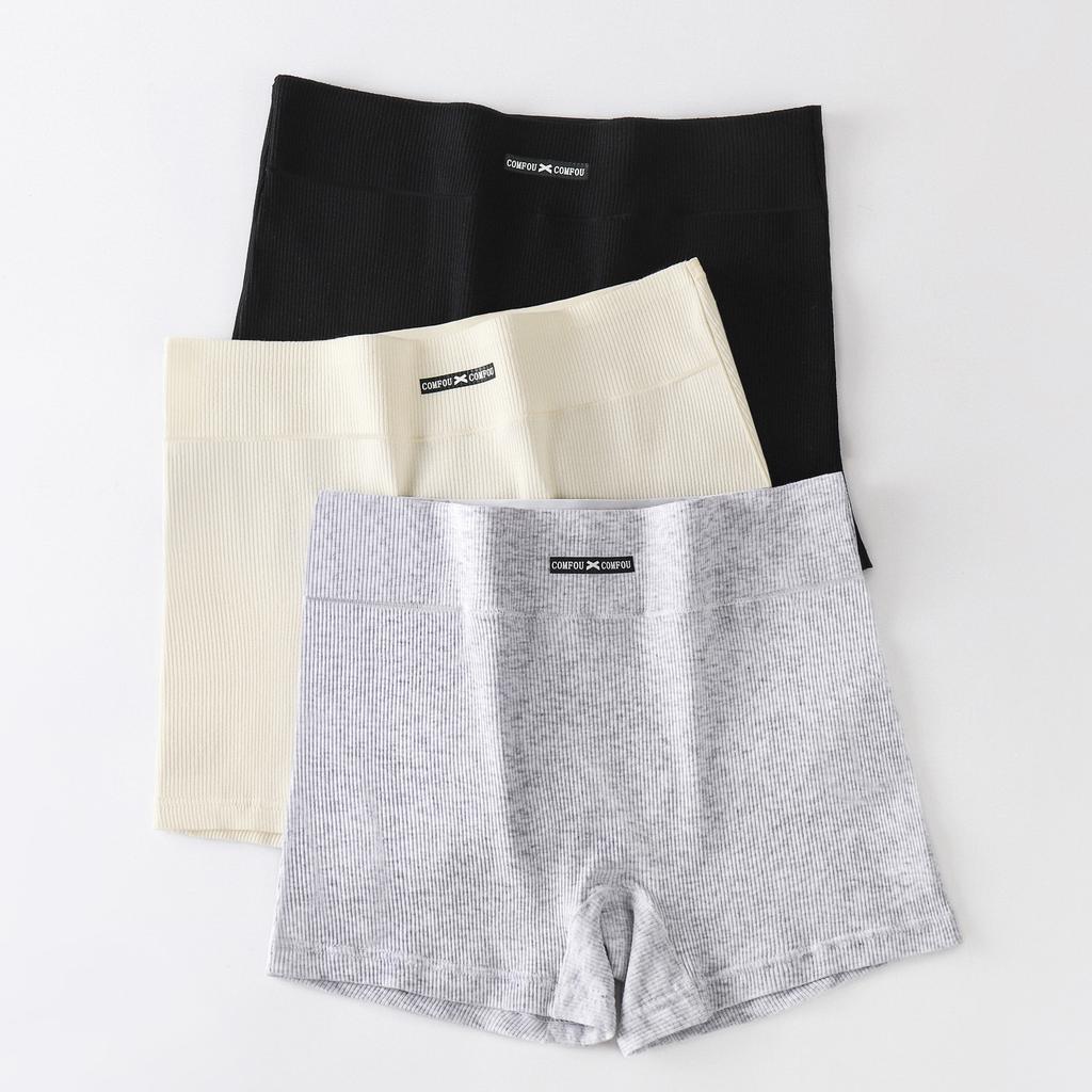 Women's Spring Summer 10A Antibacterial Thread Pure Cotton Anti Tarnished Non Curled High Waist Flat Angle Briefs