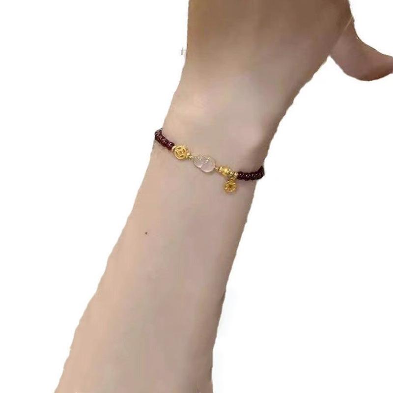 Retro Hofstil Doppelglück Kürbis Armband - Jade-inspiriert, vielseitig und luxuriös