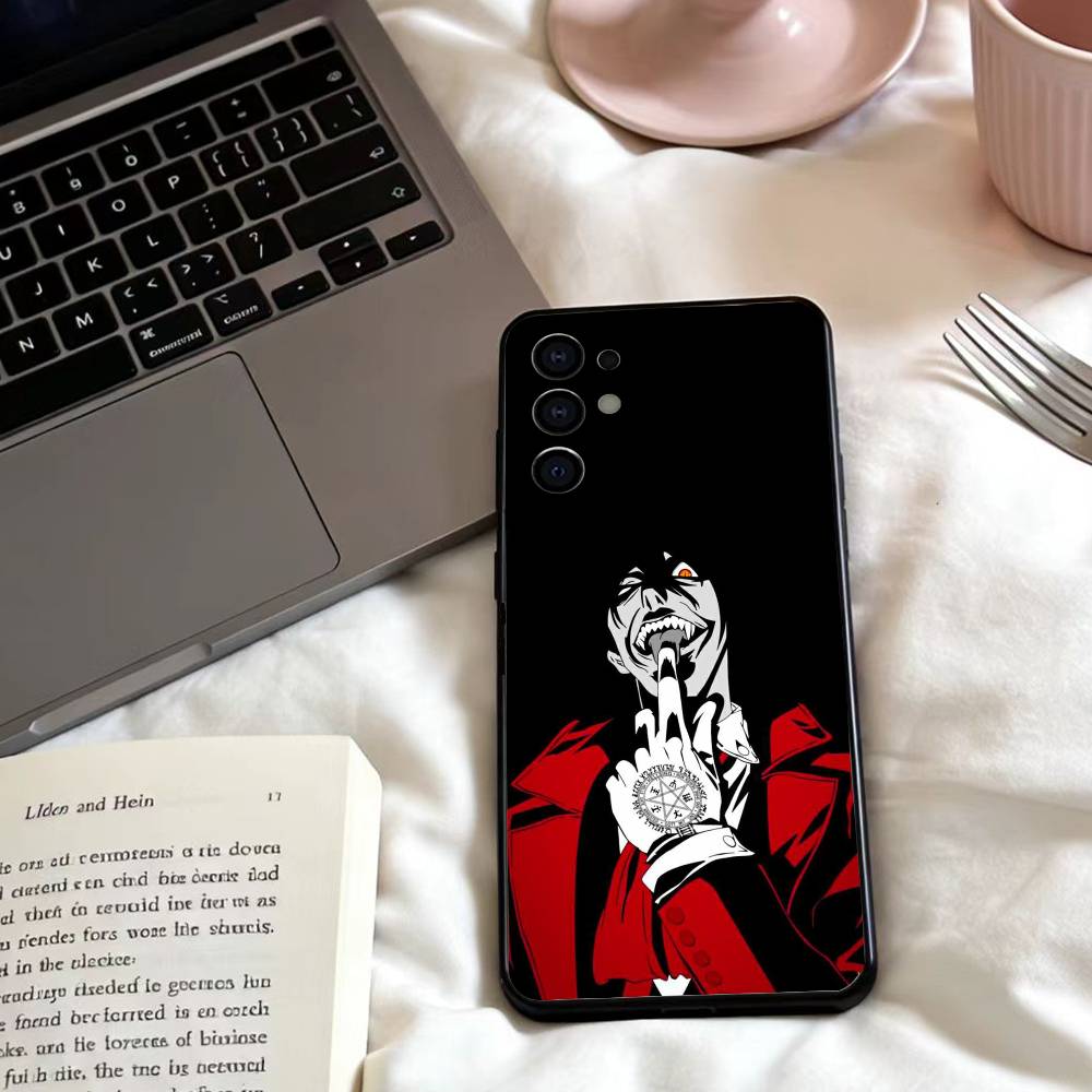Anime H-hellsing Phone Case For Samsung S25,24,23,22,30,21,10,9,Ultra,Plus,Lite,FE,4,5 G Soft Black Case