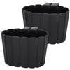 Vaso de Flores para Varanda com Alça Estilo Rústico Antracite 20cm 2 Peças