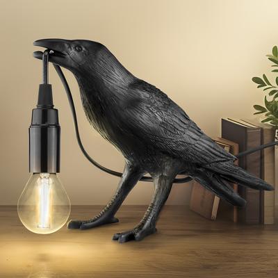 Lampa stołowa Czarny Diabeł z żarówką Edisona, zasilana przez USB, żywiczna lampa stołowa do dekoracji sypialni, salonu, sztuka wiejska, dekoracja akademika, 36V lub mniej