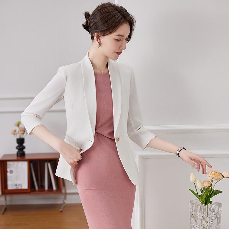 Women's Formal Mid-Sleeve Blazer & Dress Set