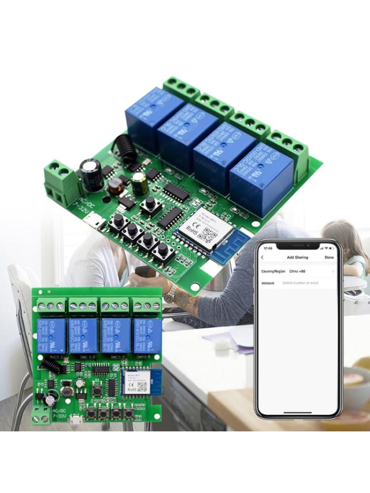 Remote Control Light es WiFi Wireless es Modules 7-32V 4CH WiFi Light es Garage oor Controller