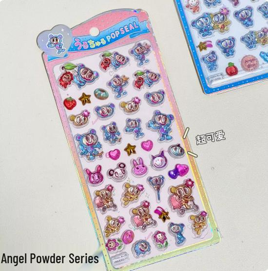 3D Angel Blue Disney Stickers: Japanese Embossed Collection for Kids, Girls, and Student Decoration