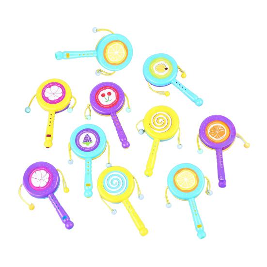 10Pcs Baby Rattle Toy Infants Hand Rattle Sensory Toy Spin Drum Shake And Rattle Toy for Newborns Early Education Sensory Development