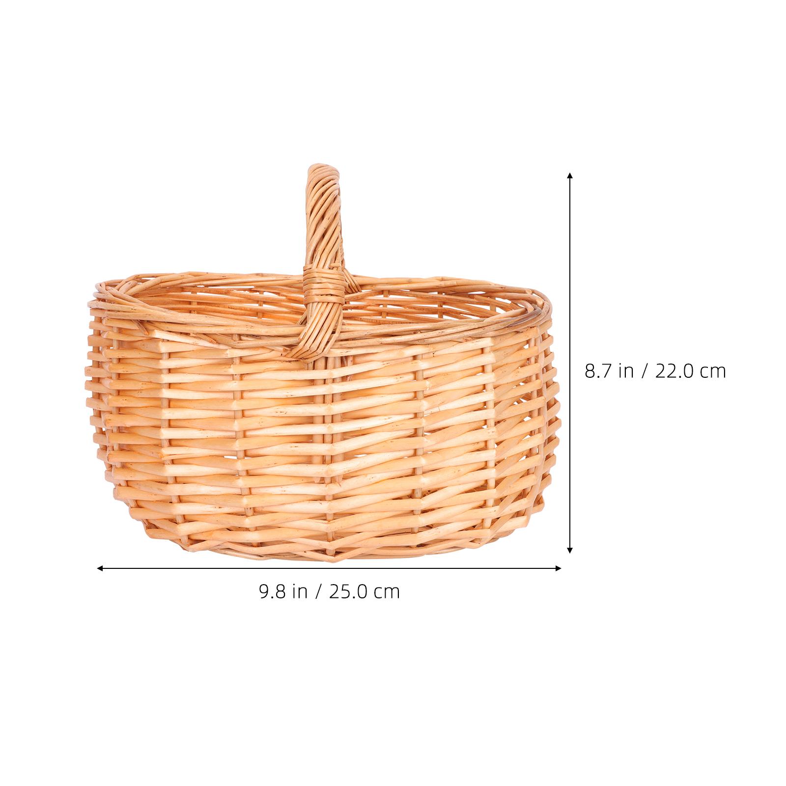 Shopping Basket Flower Girl Restaurant Fruit Simple Snacks Food Storage Large Child Rattan Egg Storage Basket 28x24cm коричневый