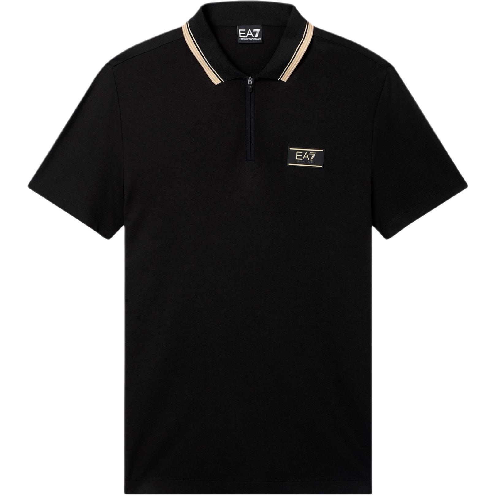 Emporio Armani EA7 Color Block Trim Half Zip Polo Shirt Men tops 7M001333-AF13739-UC001 S