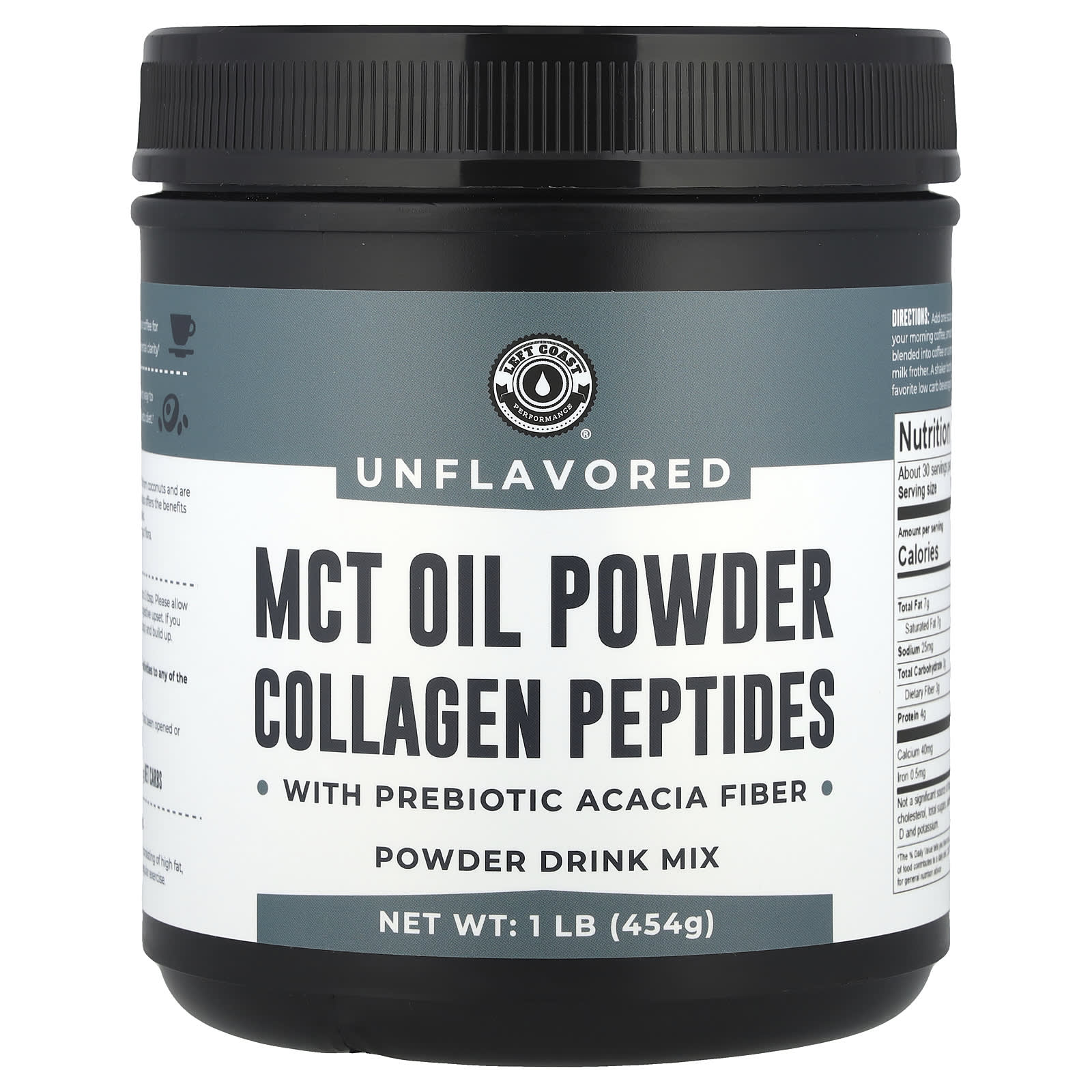 

Mct Oil Powder Collagen Peptides with Prebiotic Acacia Fiber, Unflavored, 454G (1Lb)