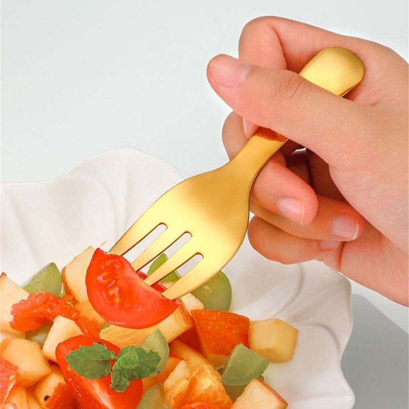 2 Pieces Alternative Color Fork and Spoon Compact Cutlery Set Travel Friendly Cutlery Supplies for Camping and Picnics