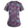 Women's Fashion V-Neck Short Sleeve With Pocket Christmas Print T-Shirt Top