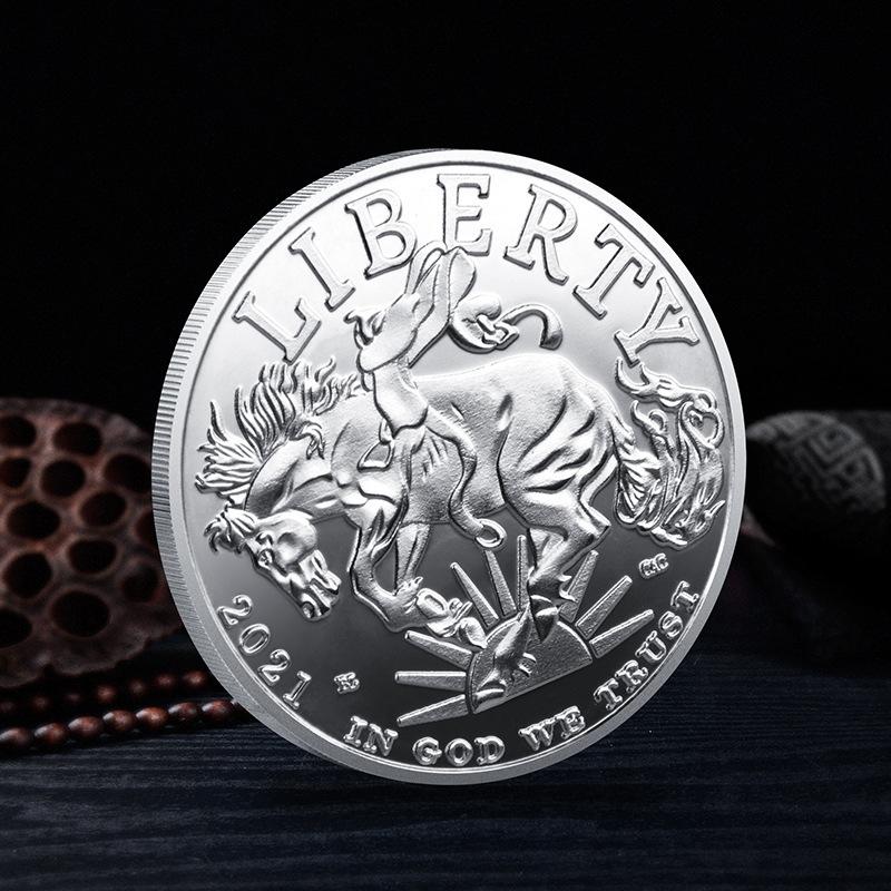 Eagle Head Knight Commemorative Medal Metal Plated Gold and Silver Coins Collection Crafts Ornament Commemorative Coins Metal Crafts