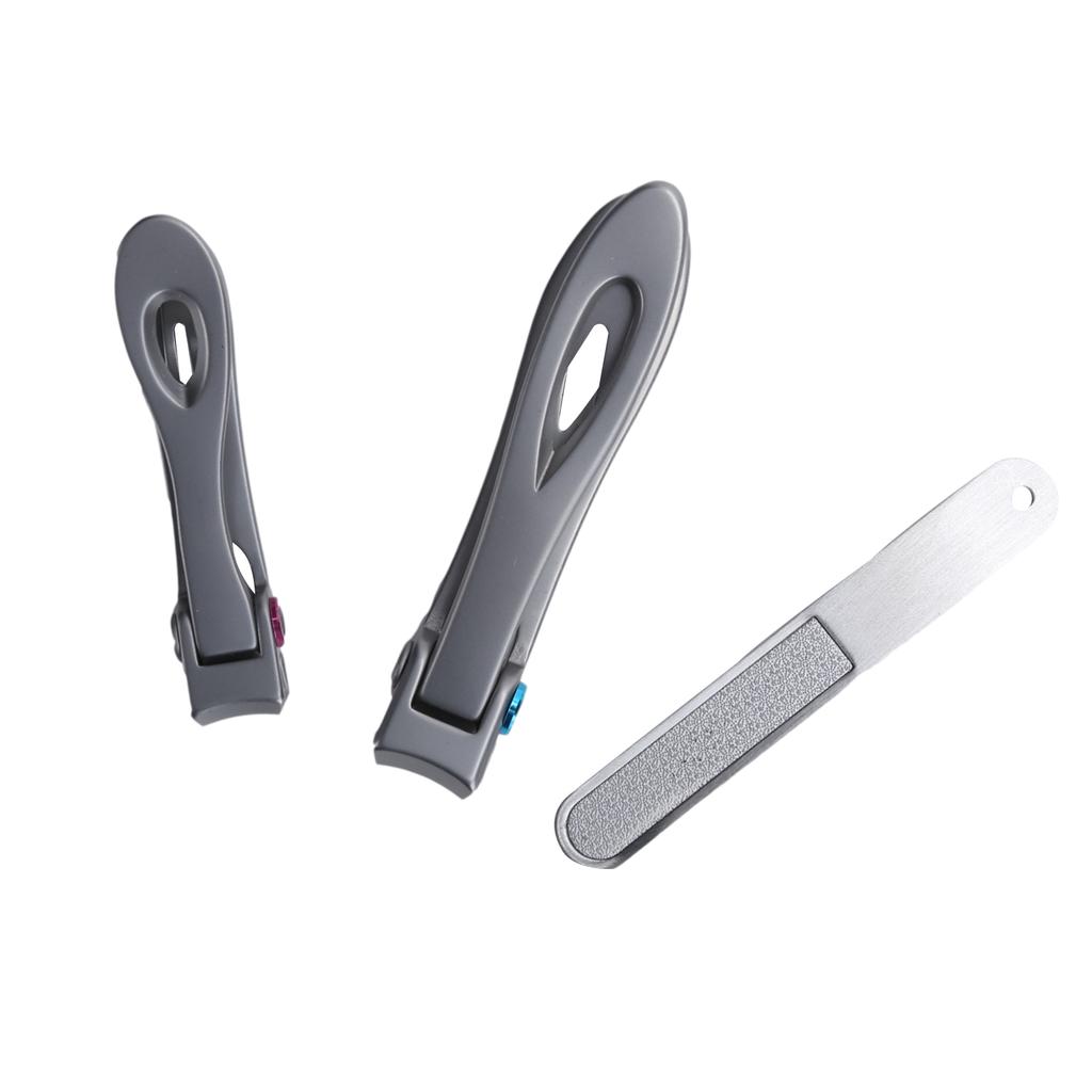 Nail Clipper Big Mouth Nail Cutter File Dead Skin Removal Stainless Steel Manicure SetSilver