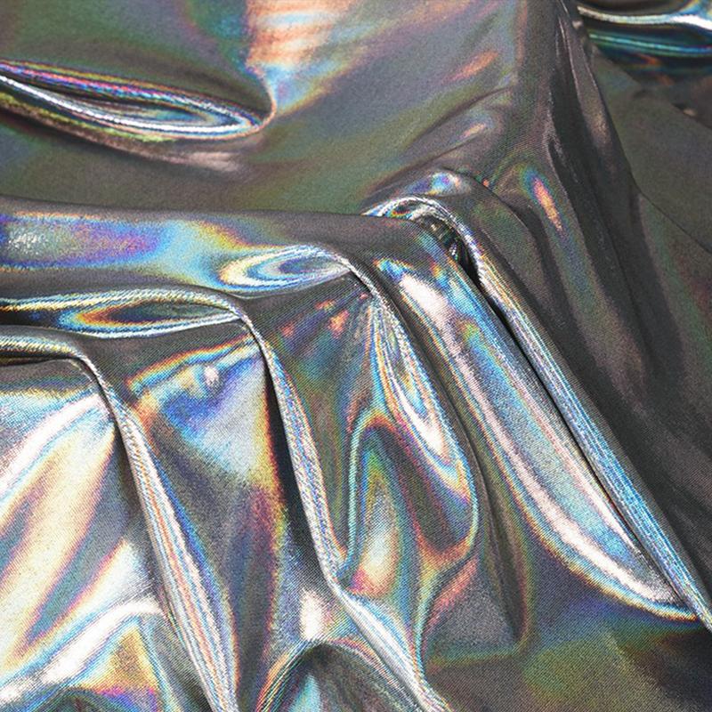 Glitter Laser Fabric Soft Shiny Liquid Iridescent Holographic Cloth DIY Sewing Stage Costume Wedding Party Background
