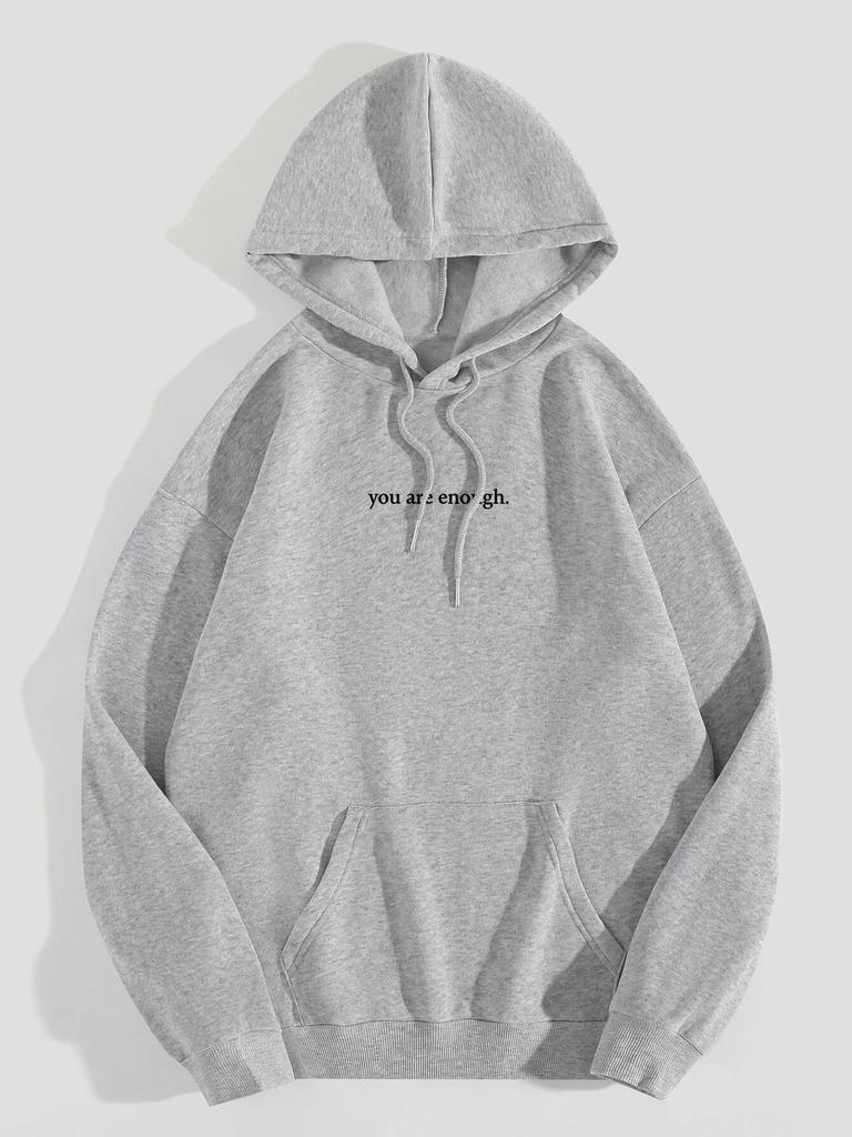 XS-5XL Women's Fleece Sweater Plain Letter Print Drawstring Hoodie Jacket European and American Large Size