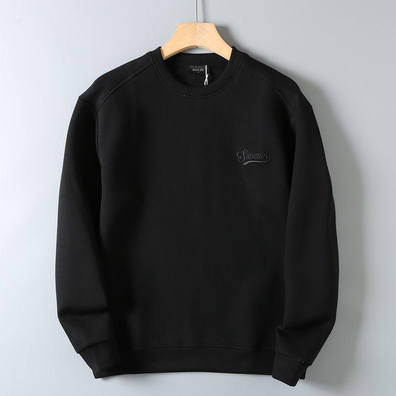 Original Foreign Trade Quality Space Cotton Odm Company Product Autumn and Winter Round Neck Casual Solid Color Pullover Sweatshirt for Men