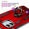 Coque et Verres Trempés - E.F.Connection - pour Xiaomi Redmi 13C - Rouge - Antichoc - Support 360°