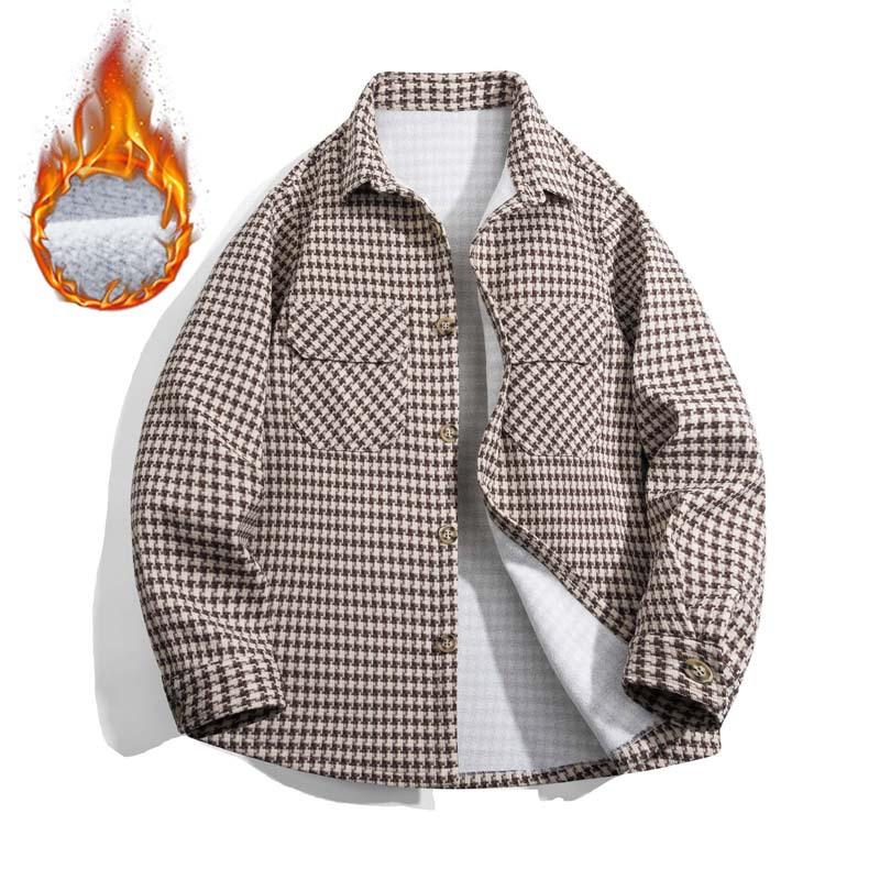 

Осенне-зимняя мода Утолщенная клетчатая шерстяная куртка из овчины свободного кроя 5XL