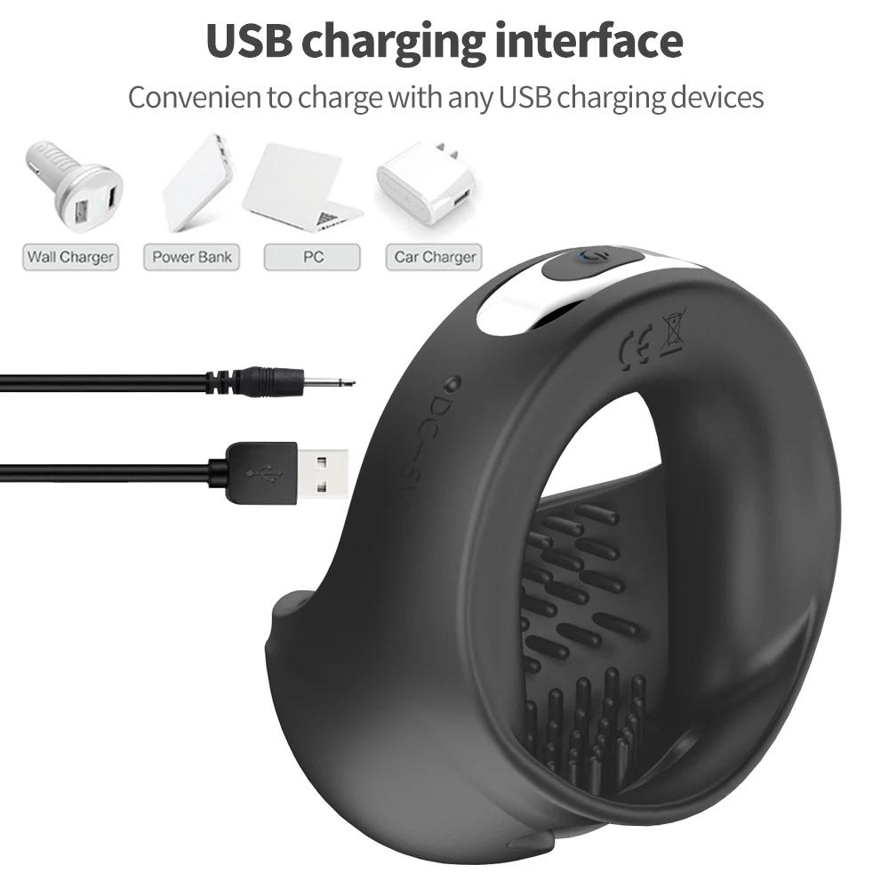 Vibrierender Gliedring für Männer Verzögert die Ejakulation Fernbedienung Penisring Hodensimulator Masturbator Sexspielzeug für Erwachsene